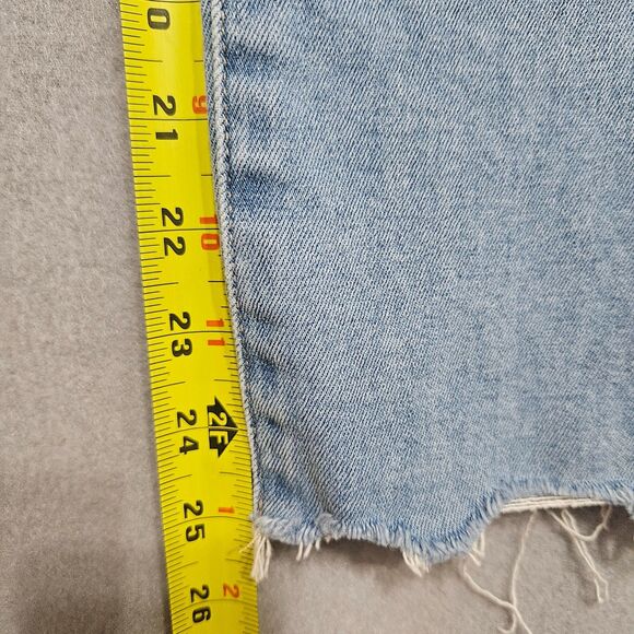 Paige Sz 14 Hoxton Slim Raw Crop Light Wash High Rise Blue Jeans - Picture 5 of 9